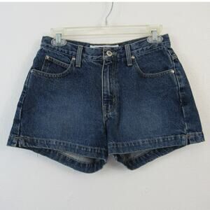 Vintage Anchor Blue Size 5 Denim Shorts 5 Pocket W/ Side Vent Sandblast Cotton